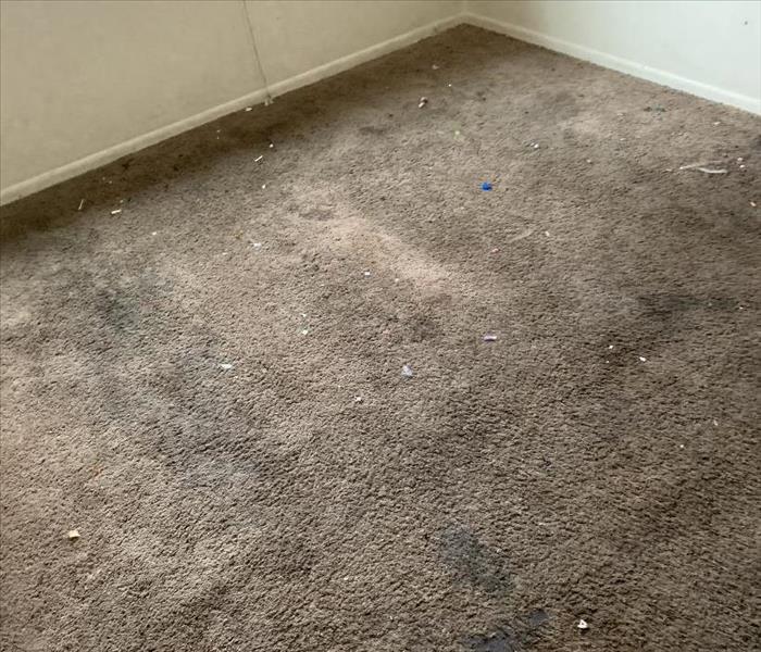 Bedroom Carpet at an apartment community before cleaning