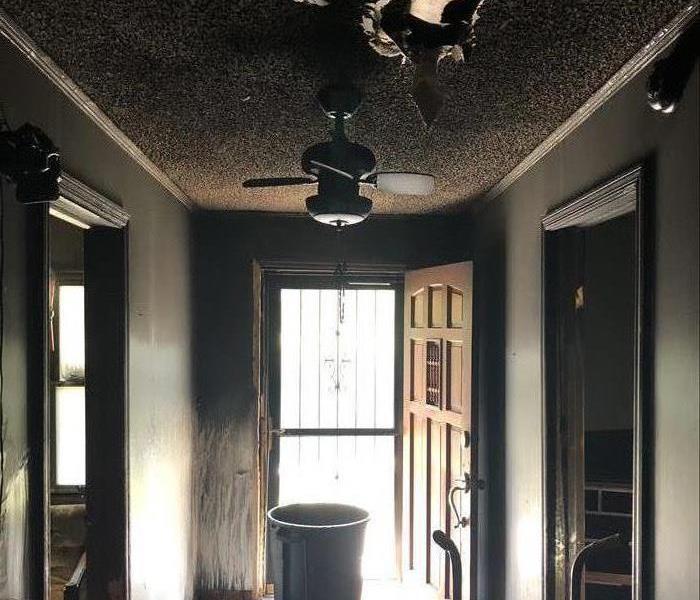 Soot fire damage to the interior of a home in Newberry, SC 