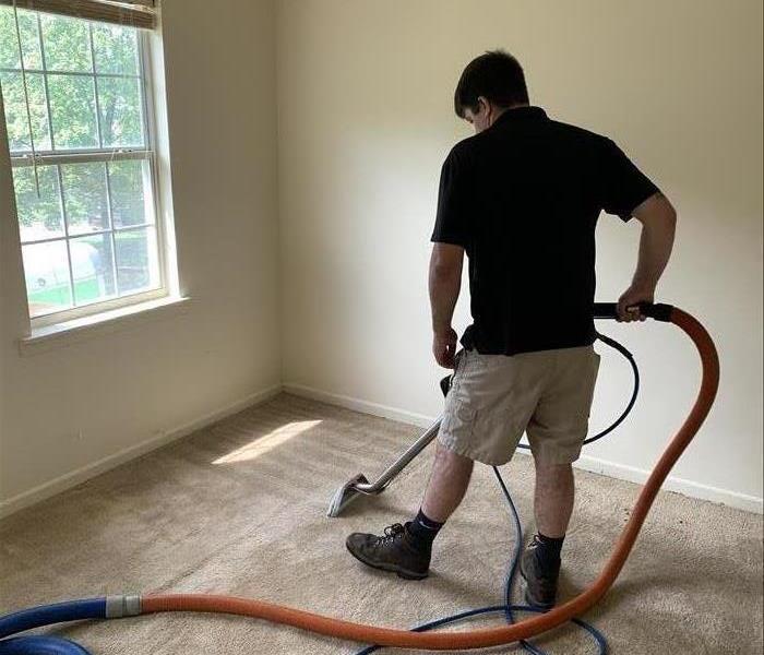SERVPRO technician cleaning carpets in Newberry, SC 