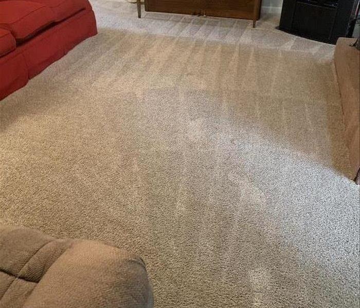 Livng Room area of a home-  after our SERVPRO technicans cleaned the carpet.