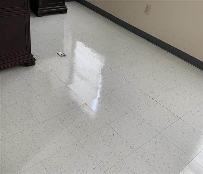 Office Floor after a SERVPRO cleaning and waxing!