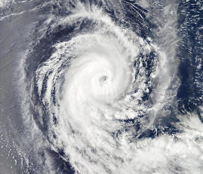  Satellite image of a hurricane in the ocean 